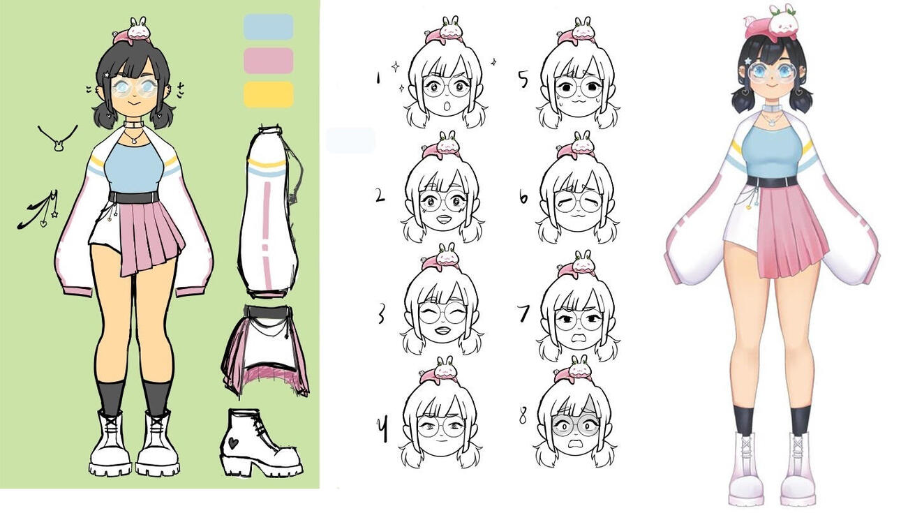 jellee 1.0 (ref art by jelleebun, Live2D model(right) by nekorichii)